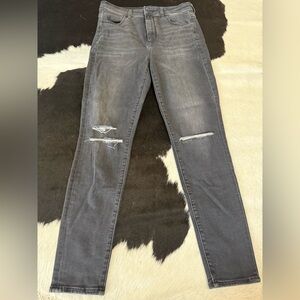 Women's Distressed Black Jeans